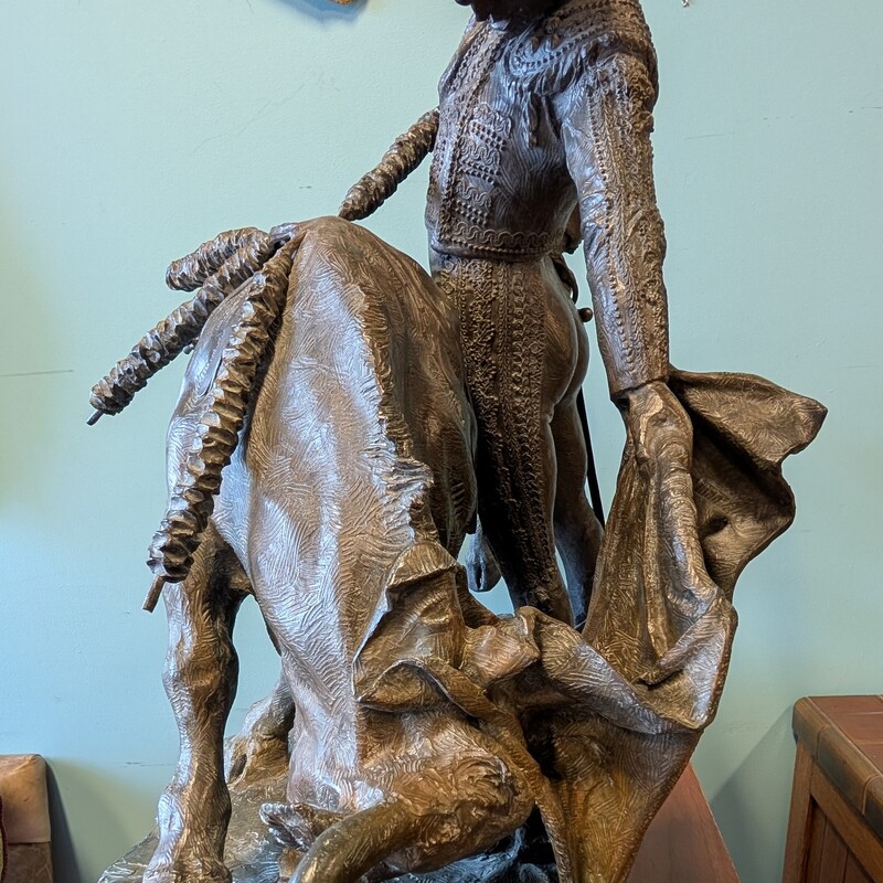 Matador / Bullfighter Bronze Sculpture M.Morcos<br />
SIgned and numbered<br />
33w x 17d x 24h