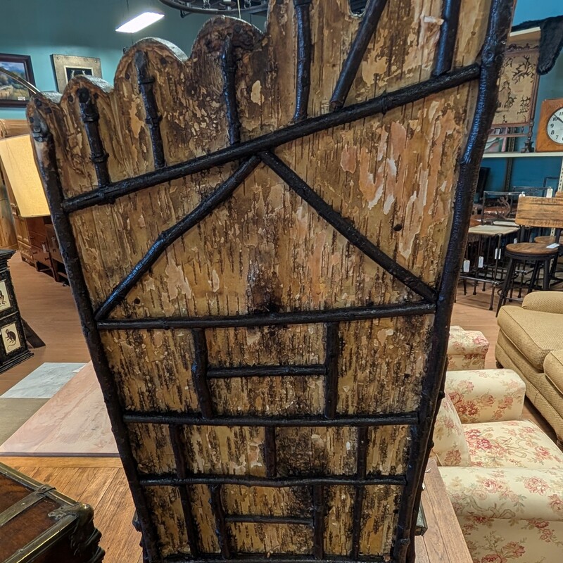 NativeAmerican Bark Chair, Painted, Adirondack<br />
16 x 15 x 41h Seat Height 18.5